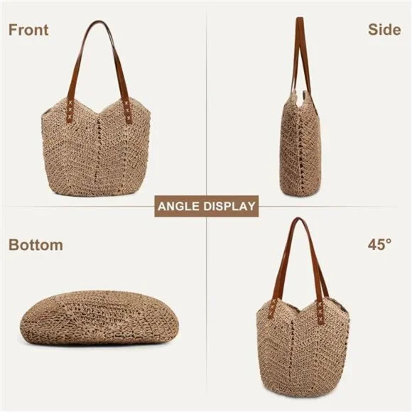 Other | Straw Bag Summer Beach Bag Soft Woven Tote Bag Large Rattan ...